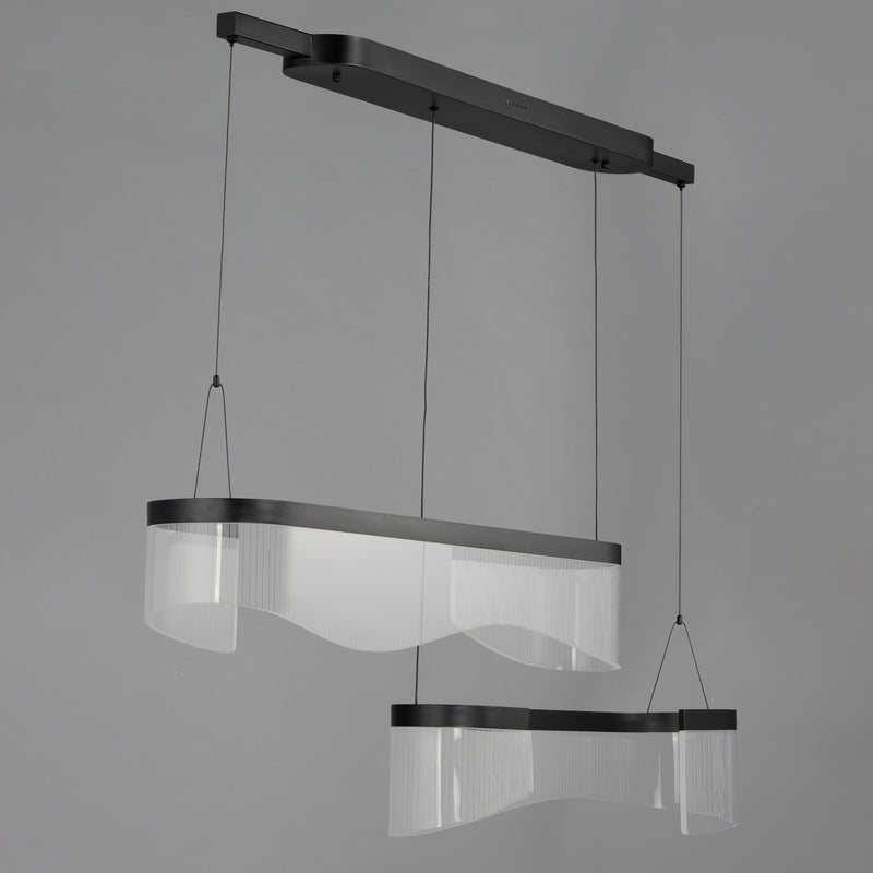 ET2 E24774-133BK Sonata 2 Light Linear LED Pendant | Black