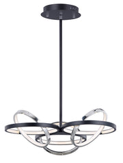 ET2 E24787-BKPC Gyro II 3 Light LED Pendant | Black / Polished Chrome