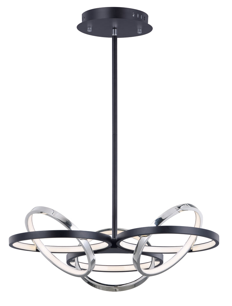 ET2 E24787-BKPC Gyro II 3 Light LED Pendant | Black / Polished Chrome