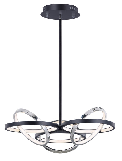 ET2 E24787-BKPC Gyro II 3 Light LED Pendant | Black / Polished Chrome