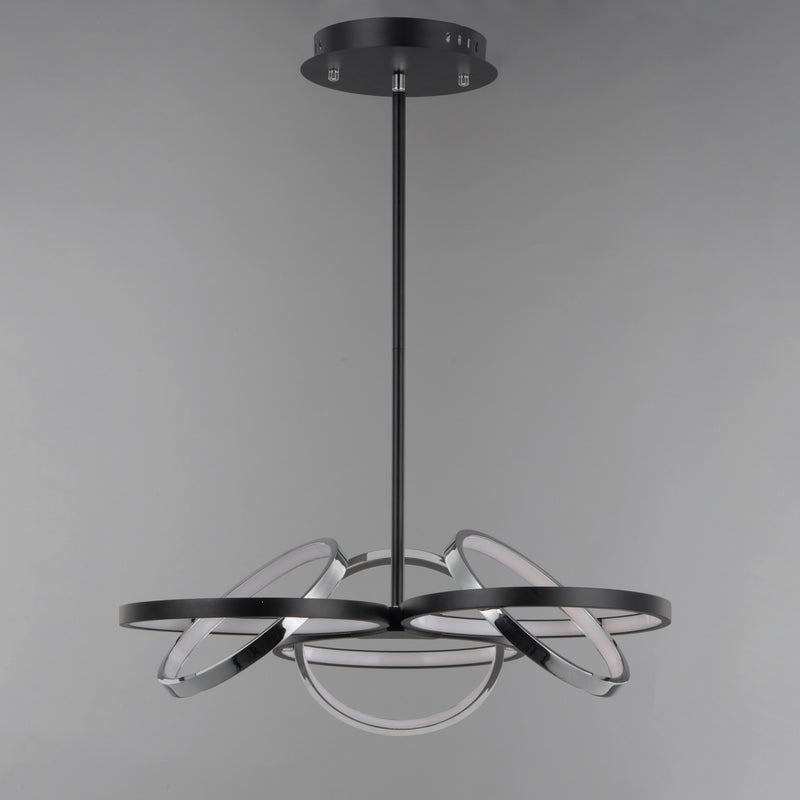 ET2 E24787-BKPC Gyro II 3 Light LED Pendant | Black / Polished Chrome