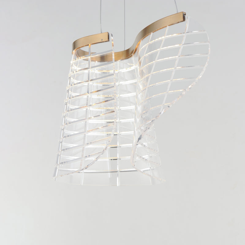 ET2 E24812-82BCN Tartan 1 Light LED Pendant | Brushed Champagne