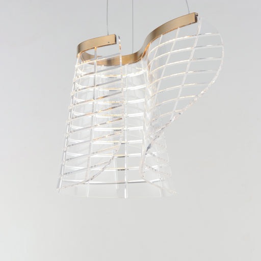 ET2 E24812-82BCN Tartan 1 Light LED Pendant | Brushed Champagne