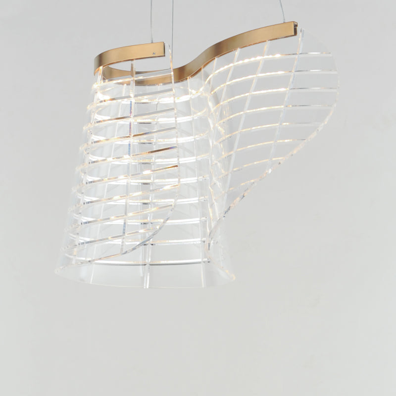 ET2 E24812-82BCN Tartan 1 Light LED Pendant | Brushed Champagne
