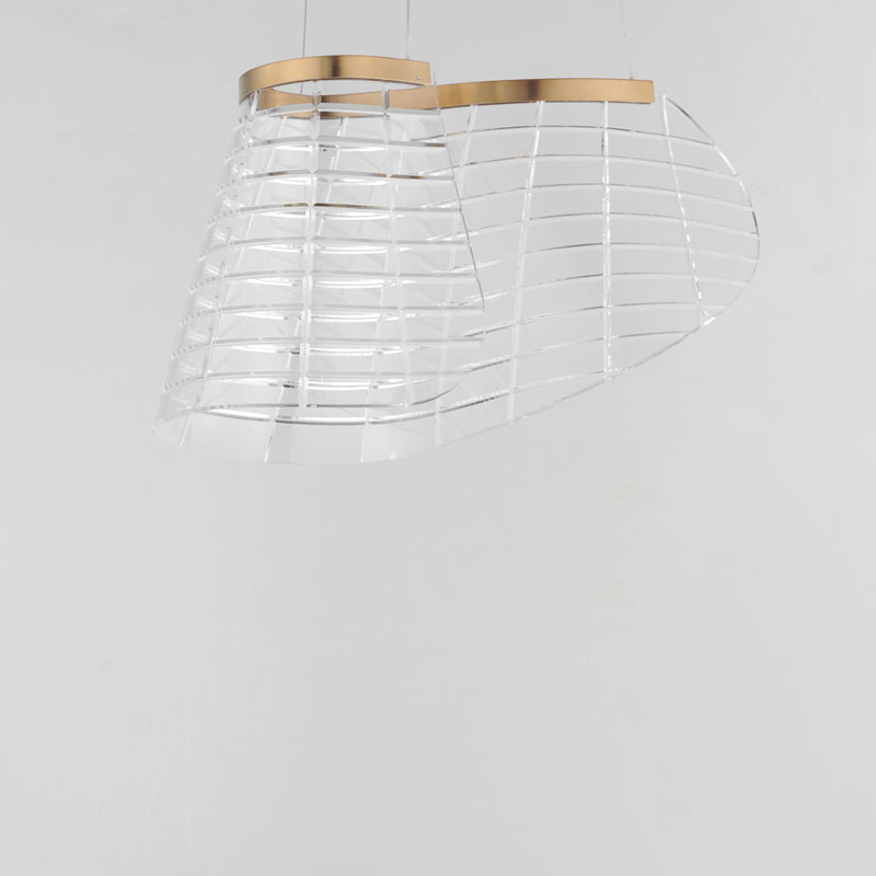ET2 E24812-82BCN Tartan 1 Light LED Pendant | Brushed Champagne