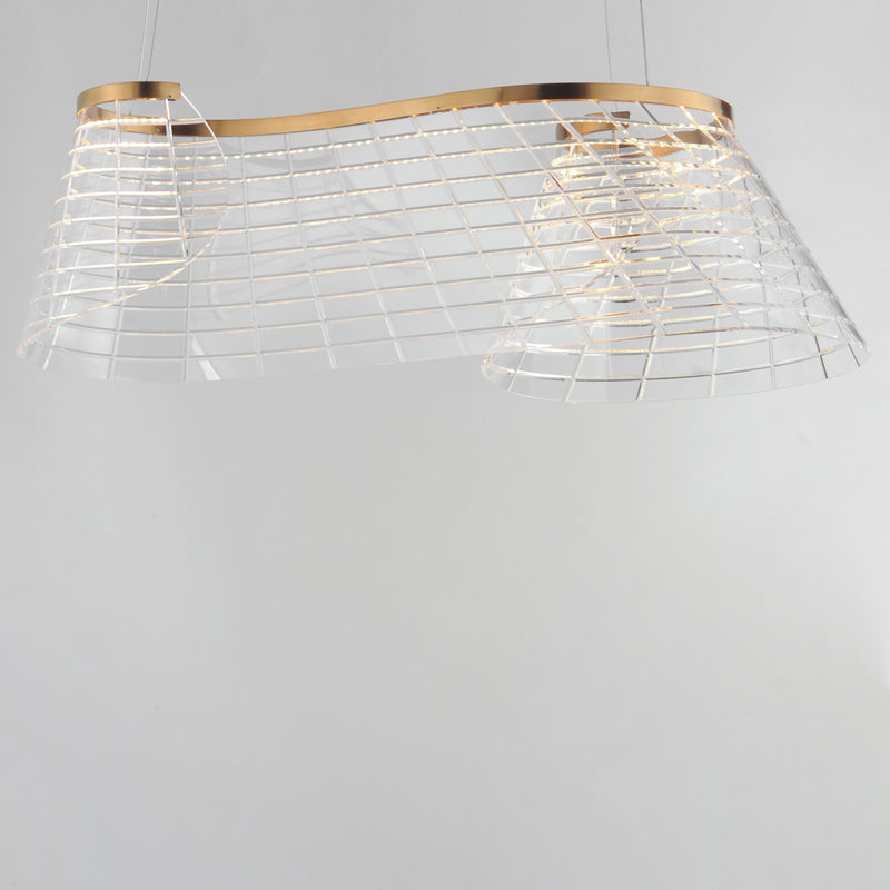 ET2 E24814-82BCN Tartan 1 Light Linear LED Pendant | Brushed Champagne