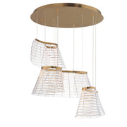 ET2 E24816-82BCN Tartan 3 Light LED Pendant | Brushed Champagne