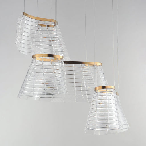 ET2 E24816-82BCN Tartan 3 Light LED Pendant | Brushed Champagne