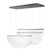 ET2 E24873-133BGM Rinkle 3 Light Linear LED Pendant | Brushed Gunmetal