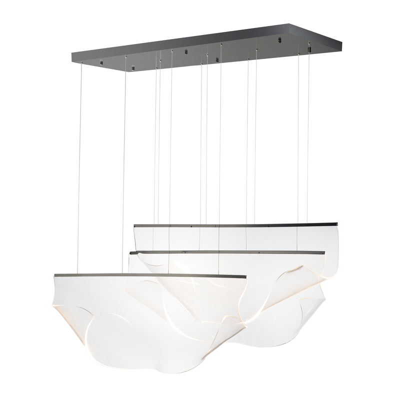 ET2 E24873-133BGM Rinkle 3 Light Linear LED Pendant | Brushed Gunmetal