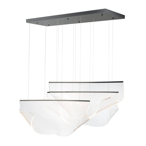 ET2 E24873-133BGM Rinkle 3 Light Linear LED Pendant | Brushed Gunmetal