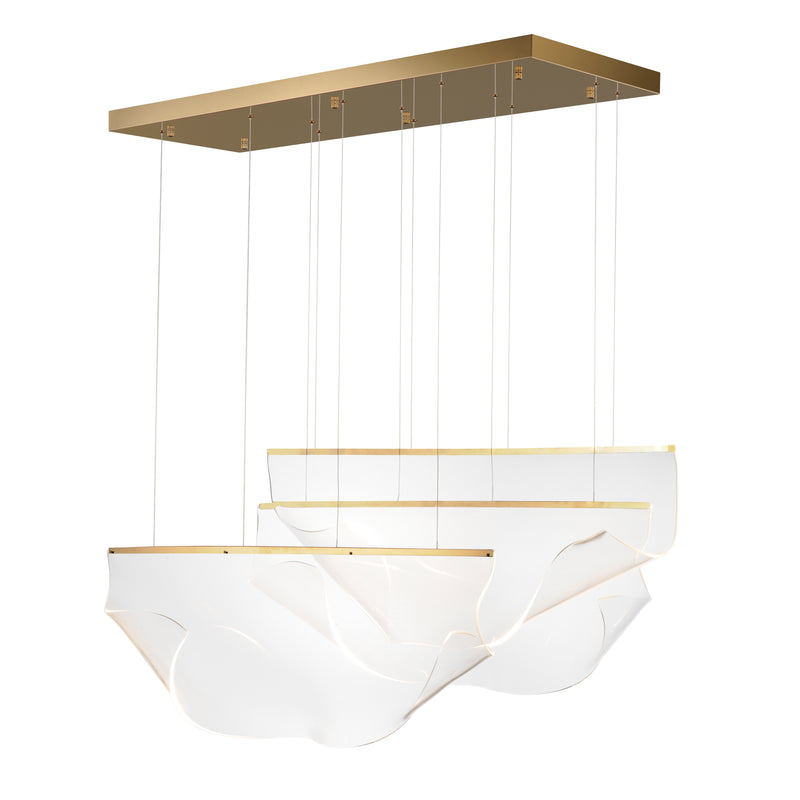 ET2 E24873-133FG Rinkle 3 Light Linear LED Pendant | French Gold