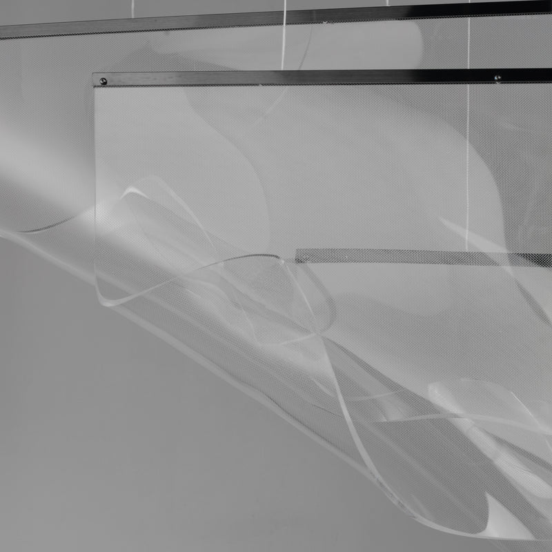 ET2 E24873-133BGM Rinkle 3 Light Linear LED Pendant | Brushed Gunmetal