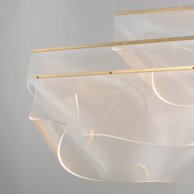 ET2 E24873-133FG Rinkle 3 Light Linear LED Pendant | French Gold
