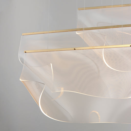 ET2 E24873-133FG Rinkle 3 Light Linear LED Pendant | French Gold