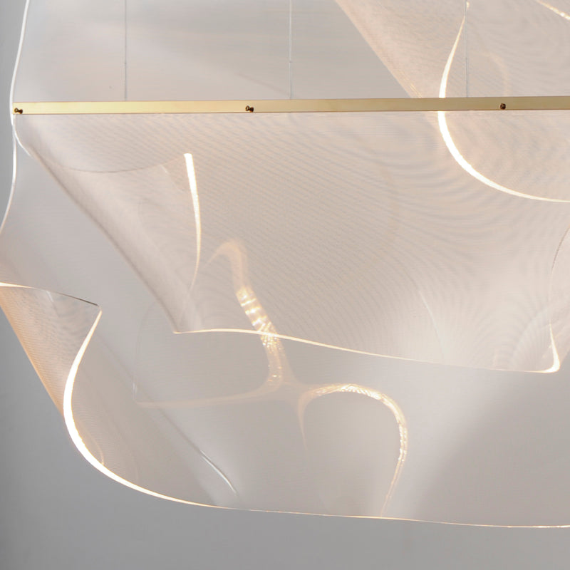 ET2 E24873-133FG Rinkle 3 Light Linear LED Pendant | French Gold