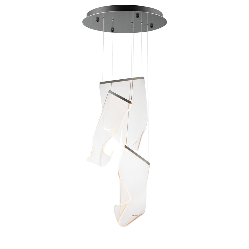 ET2 E24874-133BGM Rinkle 3 Light LED Multi Pendant | Brushed Gunmetal