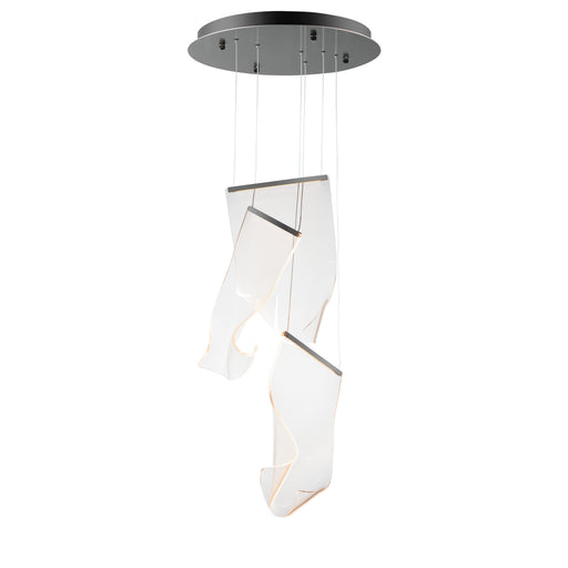 ET2 E24874-133BGM Rinkle 3 Light LED Multi Pendant | Brushed Gunmetal