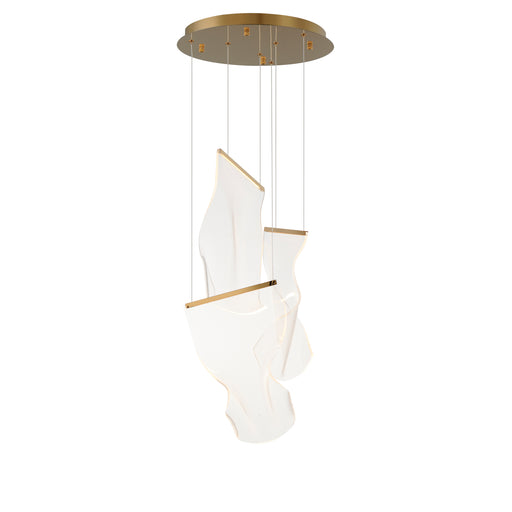 ET2 E24874-133FG Rinkle 3 Light LED Multi Pendant | French Gold