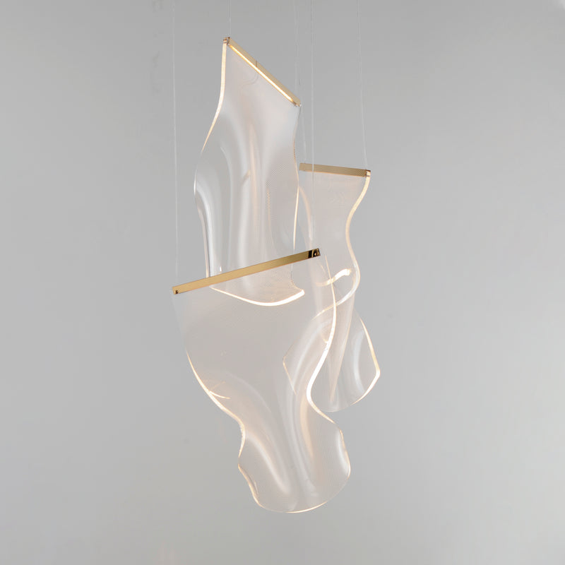 ET2 E24874-133FG Rinkle 3 Light LED Multi Pendant | French Gold