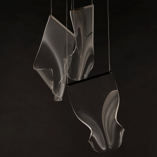 ET2 E24874-133PC Rinkle 3 Light LED Multi Pendant | Polished Chrome