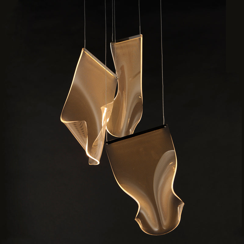 ET2 E24874-133PC Rinkle 3 Light LED Multi Pendant | Polished Chrome
