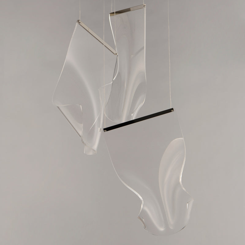 ET2 E24874-133PC Rinkle 3 Light LED Multi Pendant | Polished Chrome