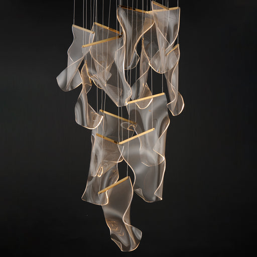 ET2 E24877-133FG Rinkle 28" 14 Light LED Pendant | French Gold