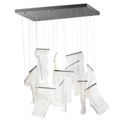 ET2 E24878-133BGM Rinkle 13 Light Rectalinear LED Pendant | Brushed Gunmetal