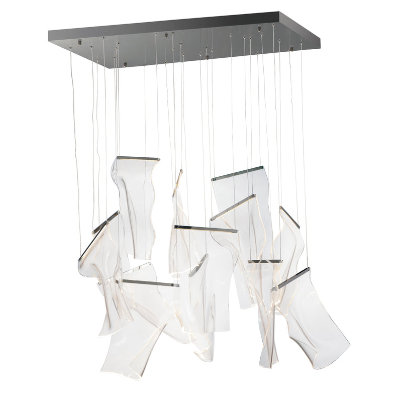 ET2 E24878-133BGM Rinkle 13 Light Rectalinear LED Pendant | Brushed Gunmetal