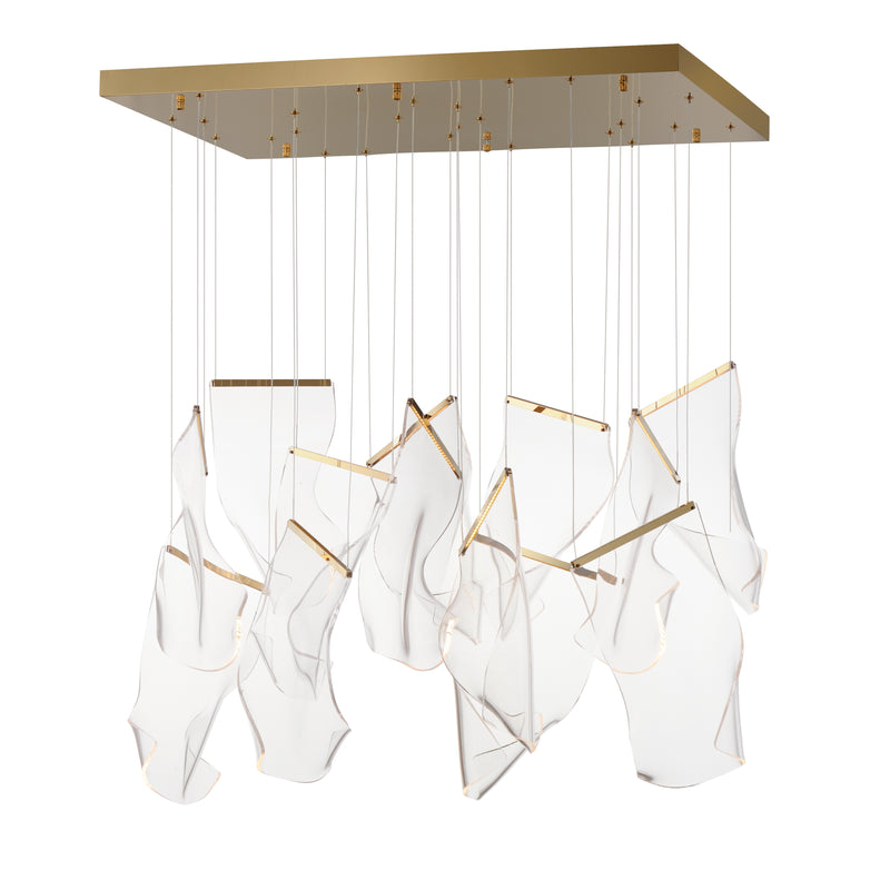 ET2 E24878-133FG Rinkle 13 Light Rectalinear LED Pendant | French Gold