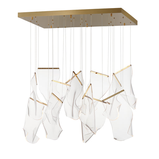 ET2 E24878-133FG Rinkle 13 Light Rectalinear LED Pendant | French Gold