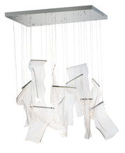 ET2 E24878-133PC Rinkle 13 Light Rectalinear LED Pendant | Polished Chrome