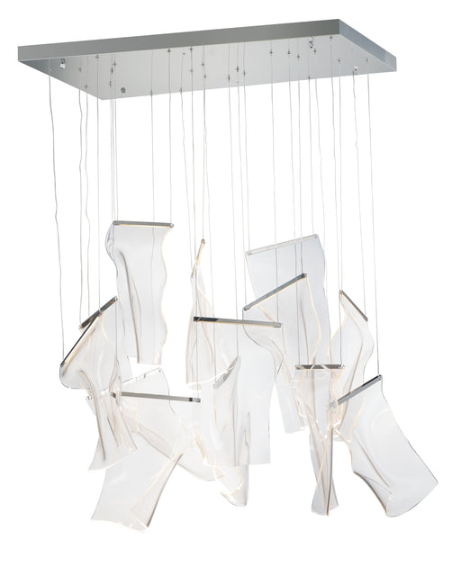 ET2 E24878-133PC Rinkle 13 Light Rectalinear LED Pendant | Polished Chrome