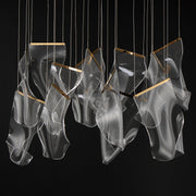 ET2 E24878-133FG Rinkle 13 Light Rectalinear LED Pendant | French Gold