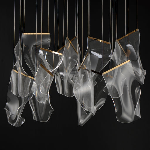 ET2 E24878-133FG Rinkle 13 Light Rectalinear LED Pendant | French Gold