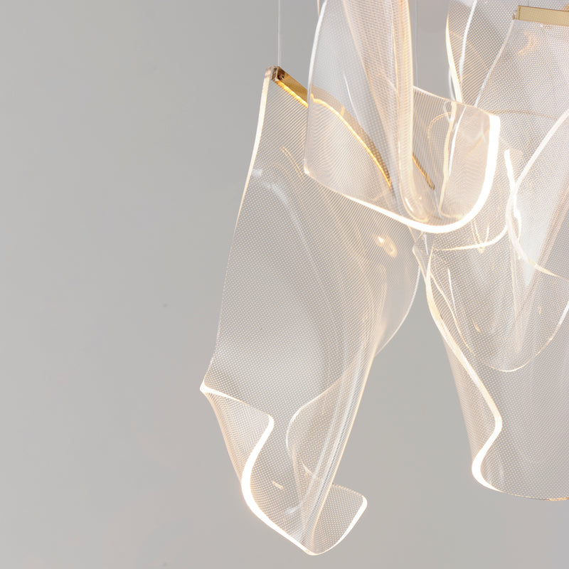 ET2 E24878-133FG Rinkle 13 Light Rectalinear LED Pendant | French Gold