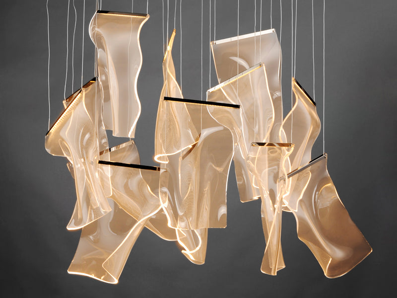 ET2 E24878-133PC Rinkle 13 Light Rectalinear LED Pendant | Polished Chrome