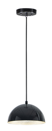 ET2 E24900-GBAL Hemisphere 1 Light 9" LED Pendant | Gloss Black / Aluminum