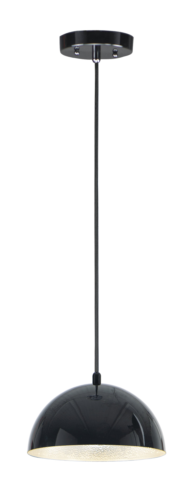 ET2 E24900-GBAL Hemisphere 1 Light 9" LED Pendant | Gloss Black / Aluminum