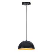 ET2 E24902-GBGLD Hemisphere 1 Light 14" LED Pendant | Gloss Black / Gold
