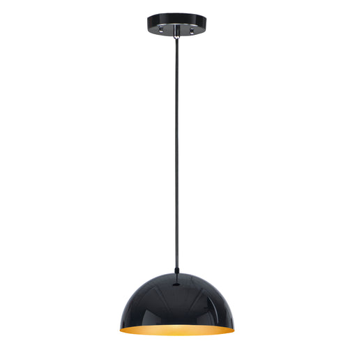 ET2 E24902-GBGLD Hemisphere 1 Light 14" LED Pendant | Gloss Black / Gold