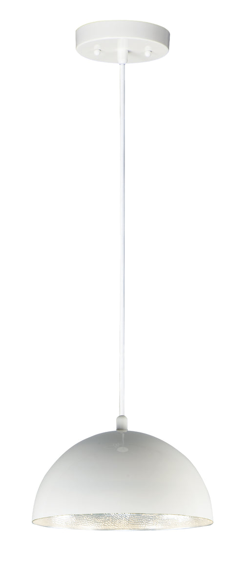 ET2 E24902-GWAL Hemisphere 1 Light 14" LED Pendant | Gloss White / Aluminum