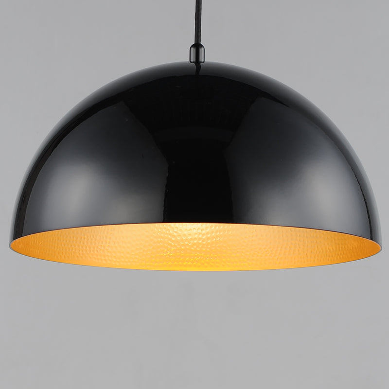 ET2 E24902-GBGLD Hemisphere 1 Light 14" LED Pendant | Gloss Black / Gold