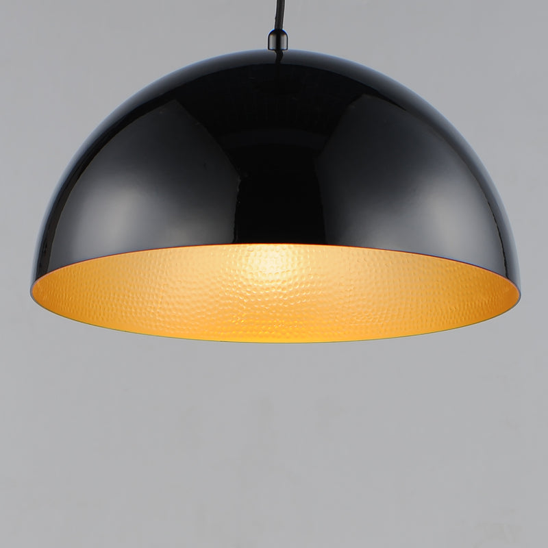 ET2 E24902-GBGLD Hemisphere 1 Light 14" LED Pendant | Gloss Black / Gold