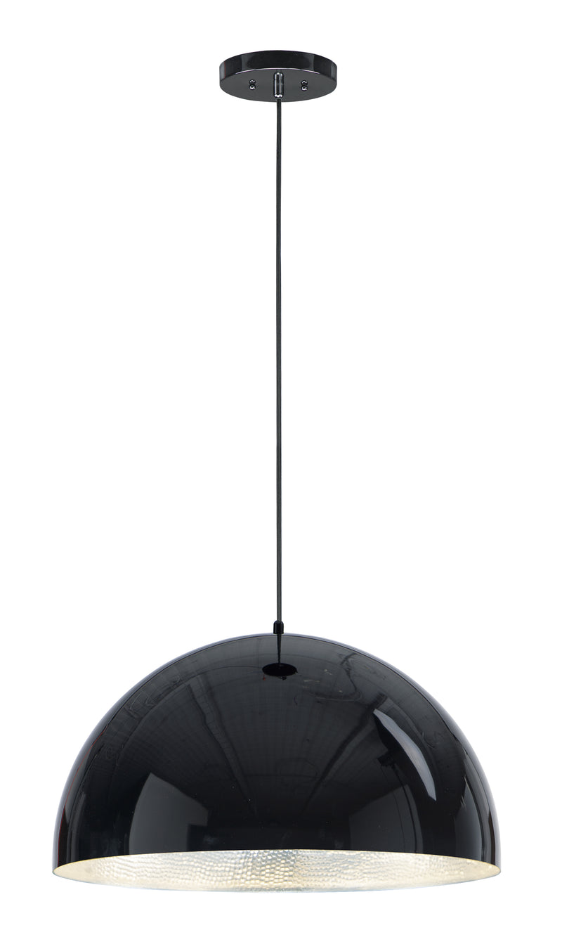 ET2 E24904-GBAL Hemisphere 1 Light 24" LED Pendant | Gloss Black / Aluminum