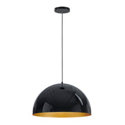 ET2 E24904-GBGLD Hemisphere 1 Light 24" LED Pendant | Gloss Black / Gold