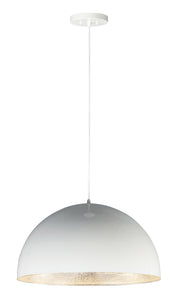 ET2 E24904-GWAL Hemisphere 1 Light 24" LED Pendant | Gloss White / Aluminum