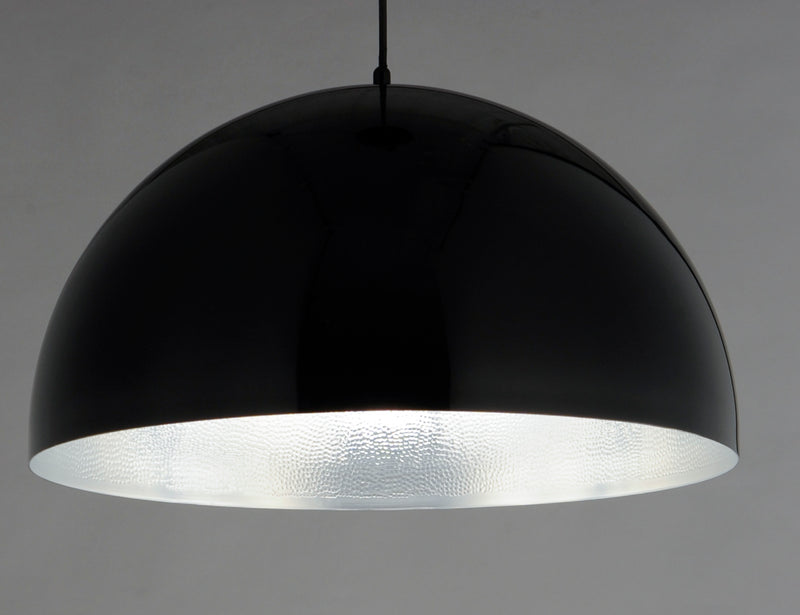 ET2 E24904-GBAL Hemisphere 1 Light 24" LED Pendant | Gloss Black / Aluminum