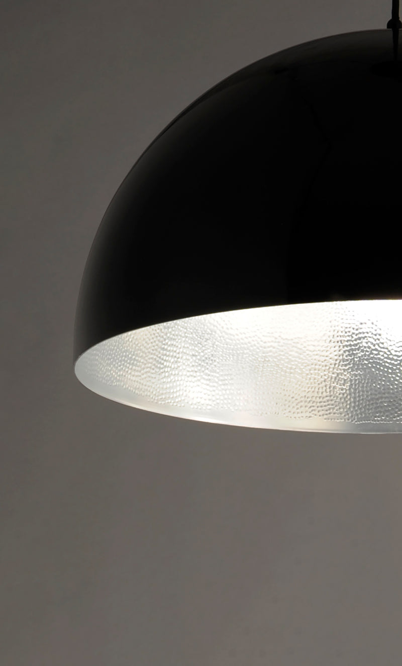ET2 E24904-GBAL Hemisphere 1 Light 24" LED Pendant | Gloss Black / Aluminum